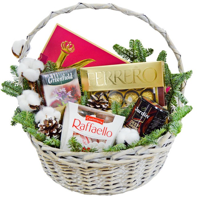 Букет цветов "Подарочная корзина "С праздником"" Букет цветов "Подарочная корзина "С праздником""